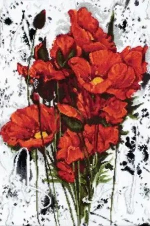 kit ricamo a punto croce - Papaveri - Luca-S Sconto