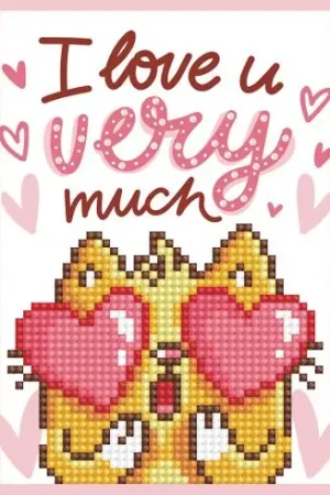 Ultima Occasione Carta con ricamo a diamante - I love u very much - Diamond Dotz