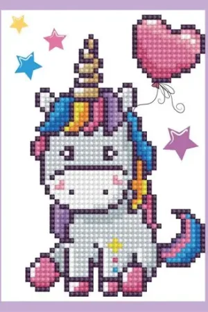 Carta con ricamo a diamante - Piccolo Unicorno - Diamond Dotz Promozione Esclusiva
