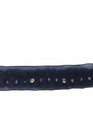 Occasione Imperdibile Passamaneria Bordo Tramezzo Lana Blu Strass Perle Multicolor Alta 2 Cm