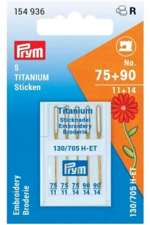 Popolare Aghi per macchine da cucire - Aghi "Or Broderie" 130/705 - n°75 e n°90 - Prym