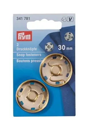 Bottoni a pressione - 2 bottoni a pressione da cucire color oro - 30 mm - Prym Soddisfatti O Rimborsati