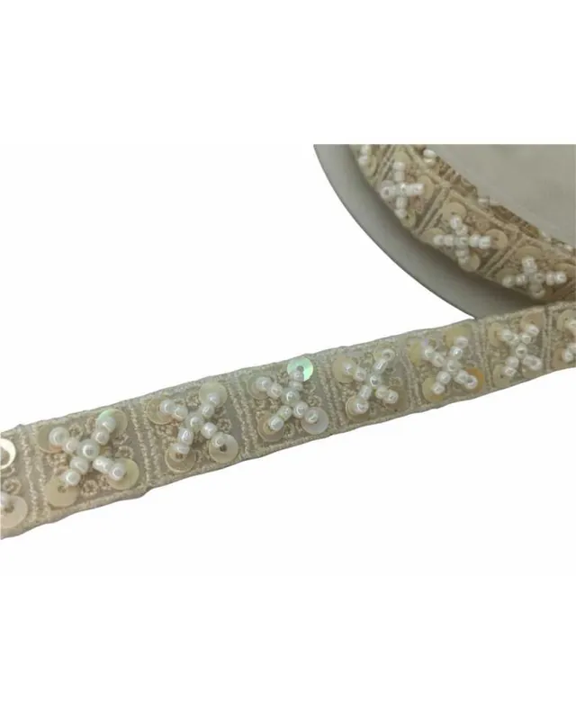 50 Cm Passamaneria Termoadesiva Perlina Paillettes Alta 15 Mm Compra Oggi Stesso