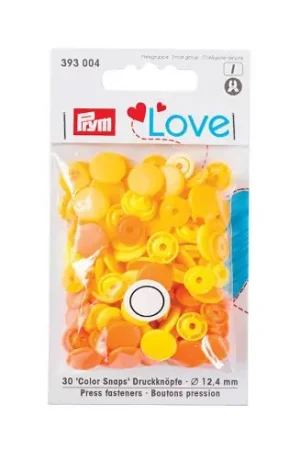 Bottoni a pressione - 30 bottoni rivettatori Giallo/ arancio chiaro/ arancione scuro - 12.4 mm - Prym Bestseller
