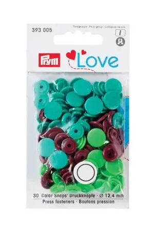 Offerta Speciale Bottoni a pressione - 30 bottoni rivettatura marrone/ verde chiaro/ verde scuro - 12.4 mm - Prym