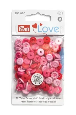 Bottoni a pressione - 36 bottoni per rivettare 9 mm fucsia/ fucsia scuro/ fucsia chiaro - Prym Promo Stagionale