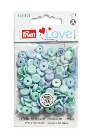 Quantità Limitata Bottoni a pressione - 36 bottoni rivettatori 9 mm blu/ azzurro/ turchese chiaro - Prym