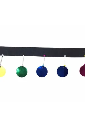 Offerta Limitata 50 Cm Passamaneria Frangia Paillettes Grande Multicolor Perlina Alta 5 Cm