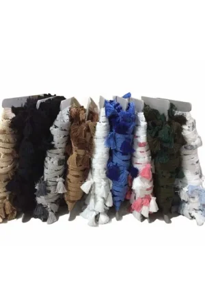 Subito Disponibile Passamaneria Frangia Nappina Mano Cotone Colorate Alta 5 Cm
