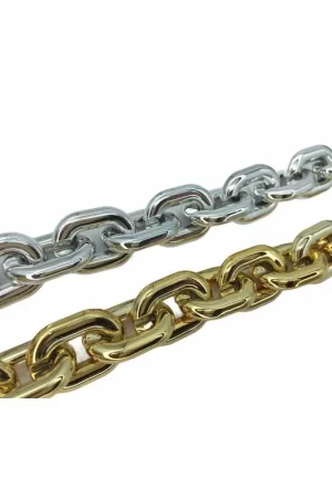 Ultimissimo Modello 50 Cm Catena Tonda Abbigliamento Moda Passamaneria Resina Lucida Liscia Alta 17 Mm