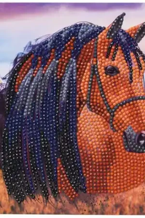 Carta con ricamo a diamante - Cavallo - Crystal Art D.I.Y Prezzo Conveniente