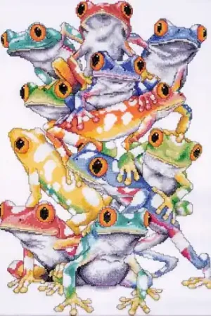 Prezzo Scontato kit ricamo a punto croce - Pila di rane - Design works
