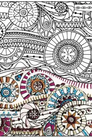 Tela predisegnata - onde - Zenbroidery Reso Gratuito