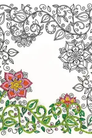 Tela predisegnata - giardino - Zenbroidery Nuovo Arrivo