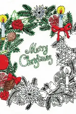 Saldi Tela predisegnata - Corona di Natale - Zenbroidery