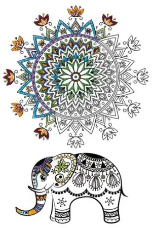 Tela predisegnata - Mandala dell'elefante - Zenbroidery Offerta Limitata