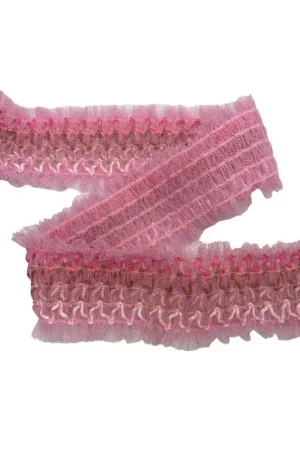 Di Tendenza 50 Cm Passamaneria Elastico Cinta Tulle Rosa Alta 45 Mm