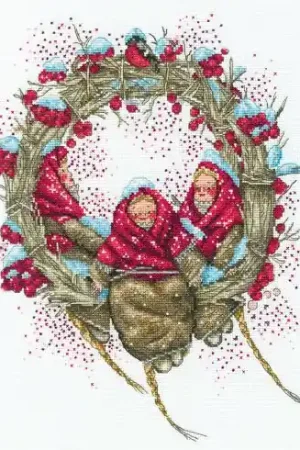 kit ricamo a punto croce - Corona di Natale - RTO Di Tendenza