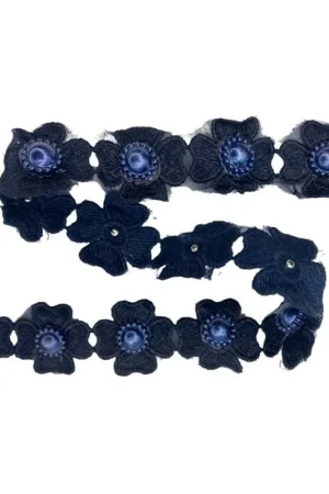 50 Cm Passamaneria Ricamata Pizzo Macramè Perla Fiore Ritagliabile Alto 3 Cm Solo Oggi