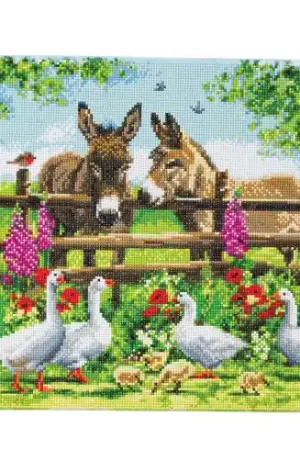 Nuovo Arrivo Kit ricamo diamante su telaio - Famiglia del cortile - Crystal Art D.I.Y