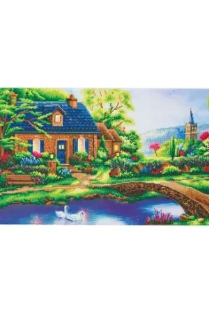 Kit ricamo diamante su telaio - Stoney Cottage Creek - Crystal Art D.I.Y Miglior Prezzo