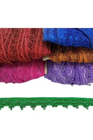 10 Mt Passamaneria Lurex Tappezzeria Arredo Puntina Smerlata Alta 25 Mm Occasione