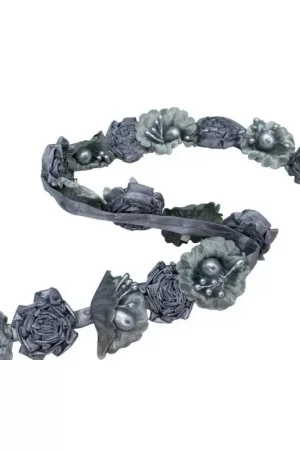 1,70 Mt Passamaneria Fiori Guarnizione Ritagliare Grigio Argento Alta 25 Mm Compra Adesso