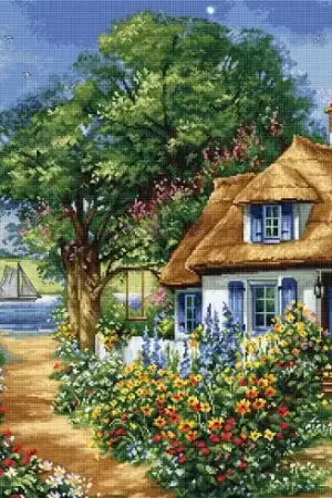 kit ricamo a punto croce - Paesaggio primaverile - Luca-S Più Venduto