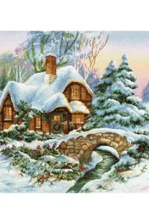 Acquista Ora kit ricamo a punto croce - Paesaggio d'inverno - Luca-S
