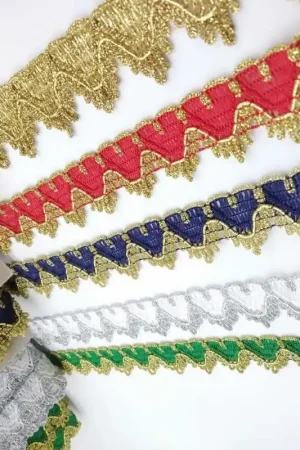 Professionale Passamaneria Ricamo Filo Lurex Cuore Alto 3 Cm