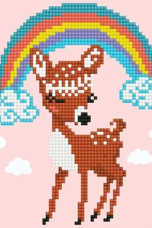 Economico Kit ricamo diamante - Cerbiatto arcobaleno - Diamond Art