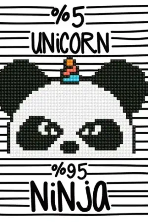 Kit ricamo diamante - Ninja panda-unicorno - Diamond Art Promozione Esclusiva