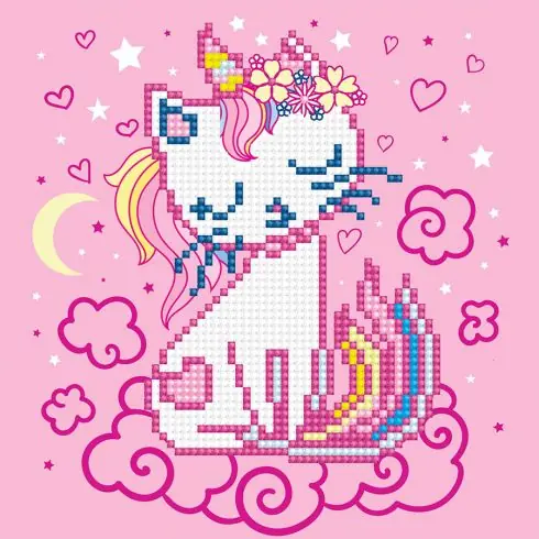 Compra Online Kit ricamo diamante - Unicorn-kitten - Diamond Art
