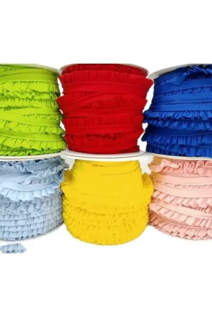 Miglior Prezzo Passamaneria Profilo Rouches Frangia Liscio Misto Cotone Unito Alto 25 Mm