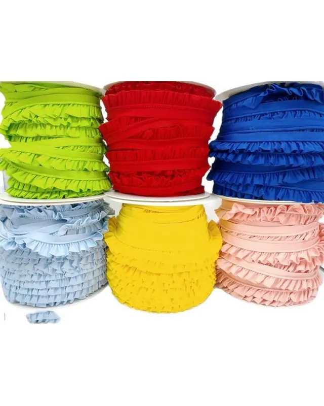 Miglior Prezzo Passamaneria Profilo Rouches Frangia Liscio Misto Cotone Unito Alto 25 Mm