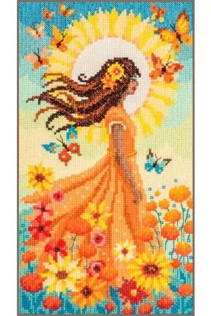 Kit per il Punto Croce Ragazza con il Sole - Vervaco Più Venduto