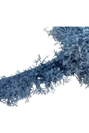 Prezzo Di Fabbrica Passamaneria Frangia Pelo Scimmia Lucido Grigio Alta 6 Cm