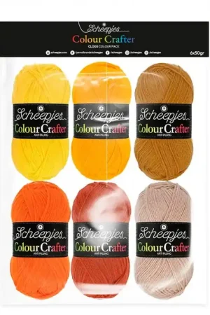 Pack di 6 Gomitoli Scheepjes Colour Crafter Professionale