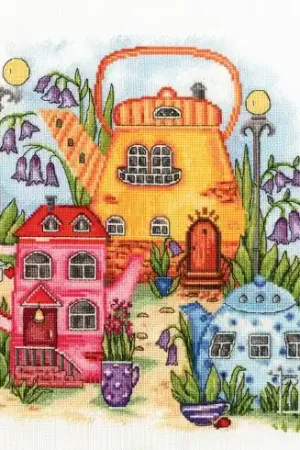 kit ricamo a punto croce - Città del tè - Toison d'or Ordina Subito