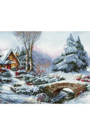 kit ricamo a punto croce - Paesaggio di neve - Luca-S Ordina Subito