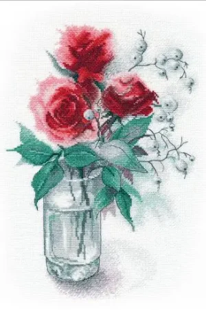 Occasione Imperdibile kit ricamo a punto croce - Rose e bacche di neve - Oven