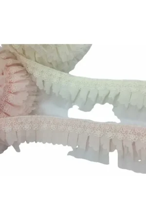 A Buon Prezzo 50 Cm Passamaneria Moda Macramè Rouche Tulle Georgette Alta 45 Mm