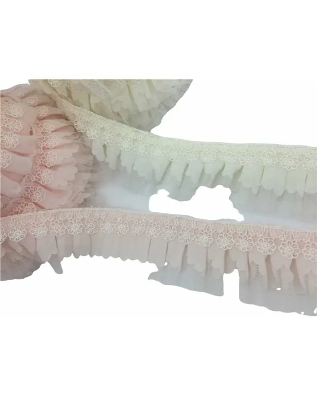 A Buon Prezzo 50 Cm Passamaneria Moda Macramè Rouche Tulle Georgette Alta 45 Mm