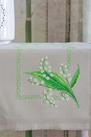 Kit runner da ricamare - Mughetto - Vervaco Nuova Collezione