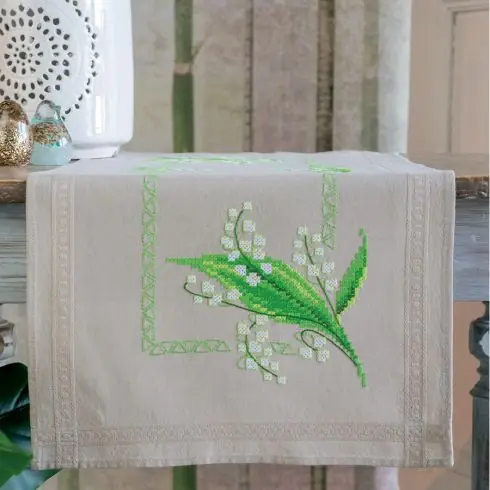 Kit runner da ricamare - Mughetto - Vervaco Nuova Collezione