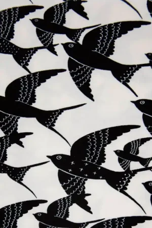 Tessuto Jersey Viscose Print Katia - Flying Dreams BW Prezzo Ridotto