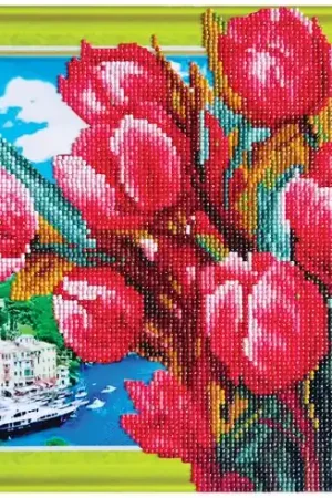 Nuovo Arrivo Supporto in cartoncino per ricamo diamante - Mazzo di tulipani - RTO