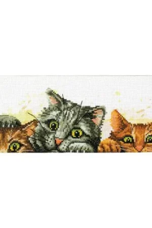 kit ricamo a punto croce - Curiosi gattini - Ladybird Più Venduto