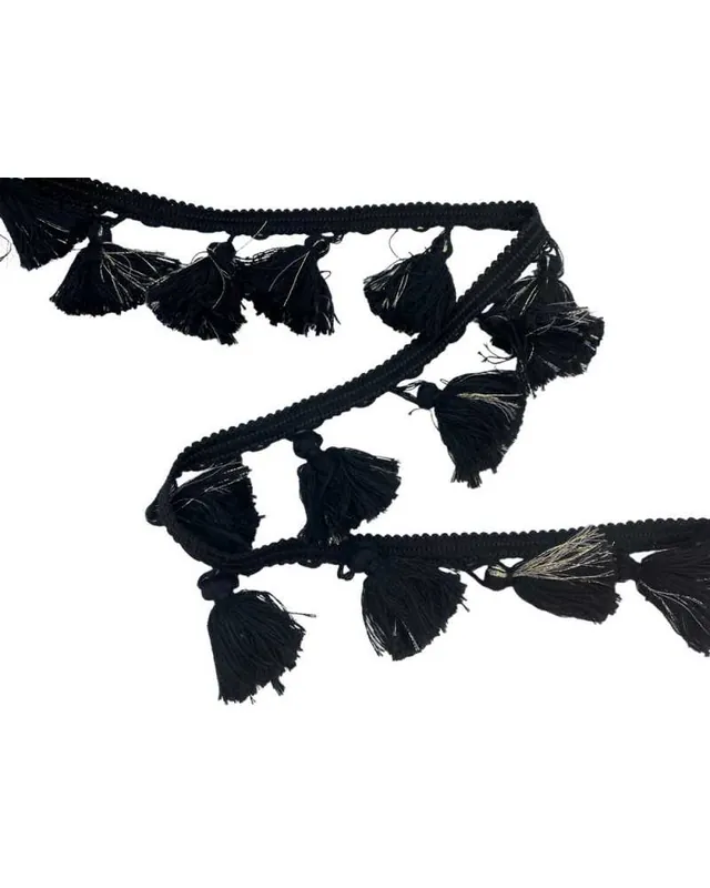 Più Venduto 50 Cm Passamaneria Nappina Cotone Moda Filo Lurex Alta 65 Mm