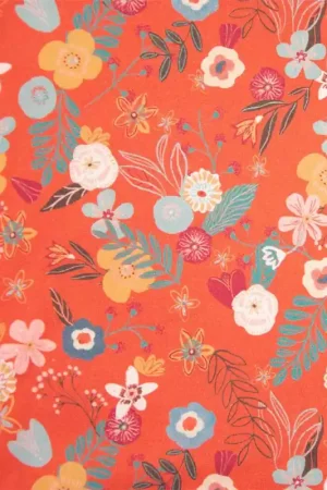 Tessuto Poplin Katia - Flowers rights Ultima Occasione